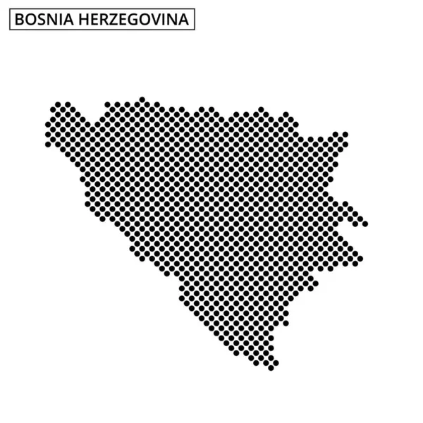 Bosna-Hersek 'in coğrafi şeklini vurgulayan biçimlendirilmiş nokta desenli haritası.
