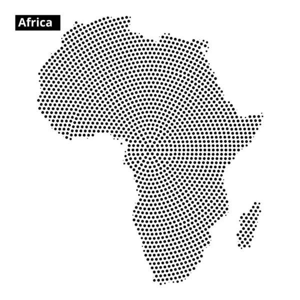 Siyah noktalı çizgiler Afrika kıtasını gösteriyor, coğrafi şeklini ve belirgin özelliklerini en az detayla vurguluyor..