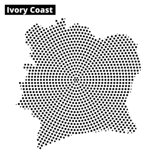 Fildişi Sahili 'nin coğrafi ana hatlarının benzersiz şekil ve topoğrafyasını vurgulayan desenli bir temsili..