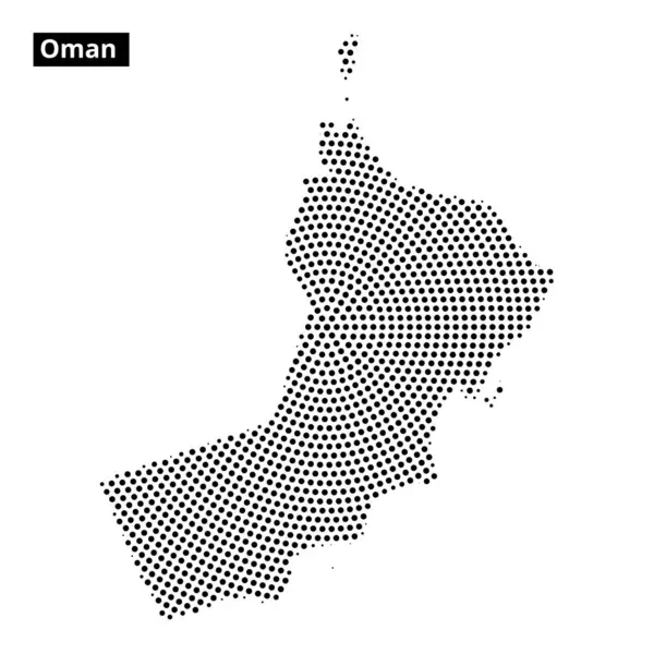 Umman 'ın coğrafi özelliklerini ve şeklini vurgulayan noktalı dokusuyla detaylı bir taslağı..