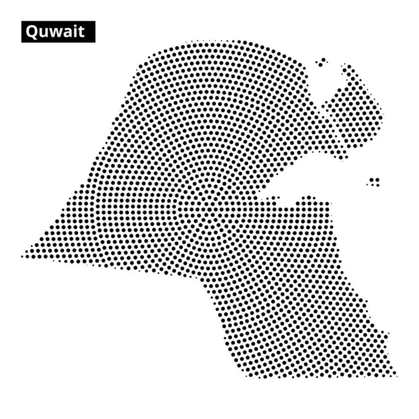 Bu yaratıcı tasarım Kuveyt 'in eşsiz şeklini ve coğrafyasını vurgulayan noktalı bir haritasını içeriyor..