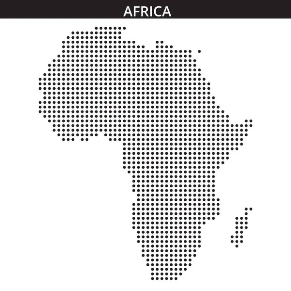 Siyah noktalı çizgiler Afrika kıtasını gösteriyor, coğrafi şeklini ve belirgin özelliklerini en az detayla vurguluyor..