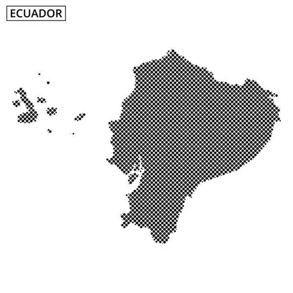 Eserde, ülkenin coğrafi ana hatlarını ve anahtar bölgelerini vurgulayan, eşsiz nokta desenli Ekvador 'un ayrıntılı bir haritası yer alıyor..
