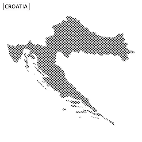 Hırvatistan 'ın ana hatları, yumuşak çizgilere sahip ince ve soyut bir arkaplana karşı noktalı bir şekilde gösteriliyor.