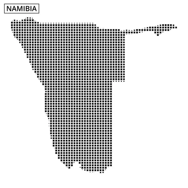 Namibya 'nın sanatsal tasviri, ülkenin şekil ve coğrafi özelliklerini özetlemek için bir nokta deseni kullanıyor..