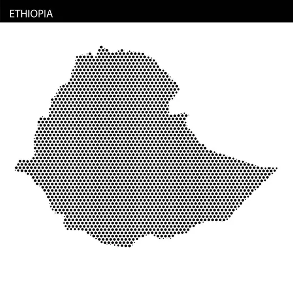 Bu sanat eseri, görsel ilgi için yaratıcı noktalı desen ve ince tasarım unsurları kullanarak Etiyopya 'nın ana hatlarını ortaya koymaktadır..