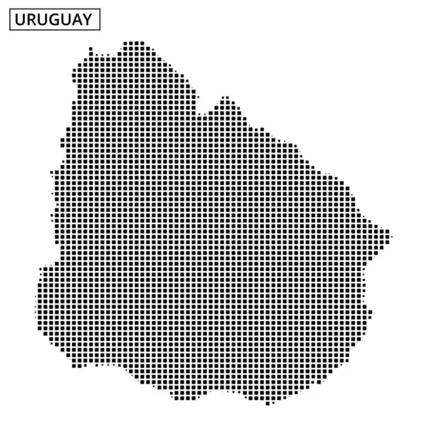 Uruguay 'ın harita hatlarının sanatsal bir temsili, karmaşık nokta desenleri ve dokularıyla coğrafi özellikleri vurguluyor..