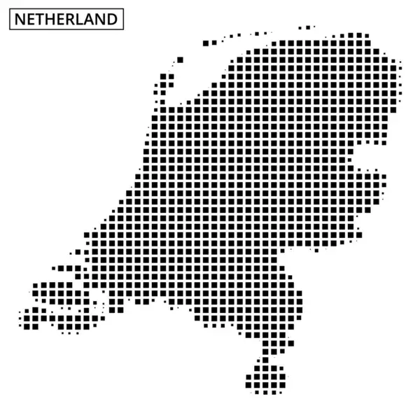 Hollanda 'nın noktalı temsili, coğrafi hatlarını ve sanatsal olarak farklı alanları vurguluyor..