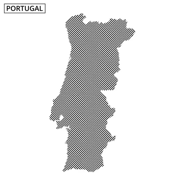 Portekiz 'in eşsiz bir temsili, coğrafi şeklini ve sınırlarını vurgulayan noktalı bir desenle Avrupa' daki yerini vurguluyor..