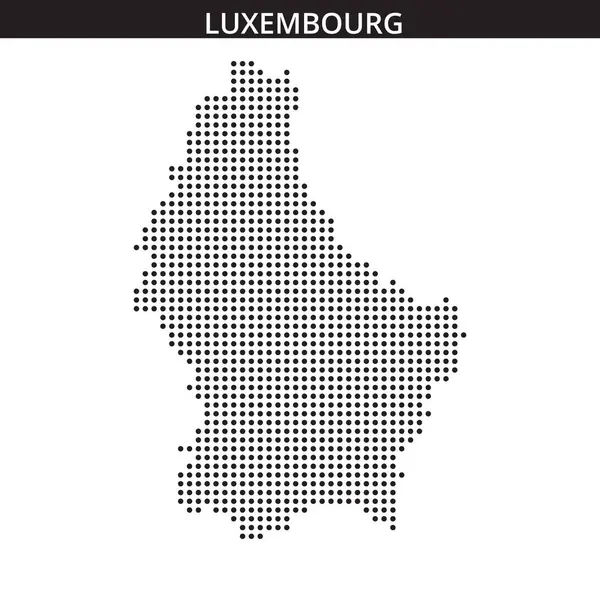 Bu harita Lüksemburg 'un ana hatlarını ülkenin şekil ve coğrafyasını vurgulayan eşsiz noktalı bir tasarımla gösteriyor..