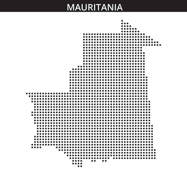 Bu yaratıcı tasvir, Moritanya 'nın eşsiz coğrafi şeklini basit bir arkaplanda vurgulayan noktalı bir haritasını içeriyor..