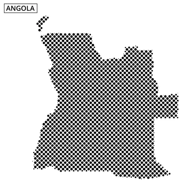 Angola 'nın detaylı bir taslağı, ülkenin coğrafi şeklini gösteren nokta desenleri kullanılarak temsil ediliyor..