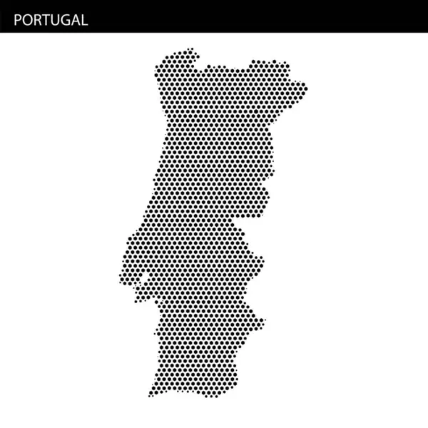 Portekiz 'in eşsiz bir temsili, coğrafi şeklini ve sınırlarını vurgulayan noktalı bir desenle Avrupa' daki yerini vurguluyor..