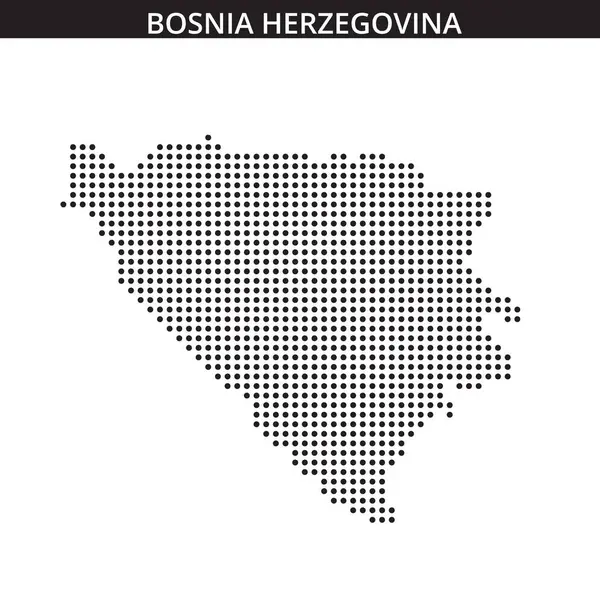 Bosna-Hersek 'in coğrafi şeklini vurgulayan biçimlendirilmiş nokta desenli haritası.
