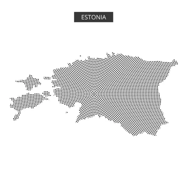 Estonya 'nın benzersiz bir nokta deseni ile çizilmiş, coğrafi düzeni ve netlik ve hassasiyetle sınırlarını gösteren bir temsili..
