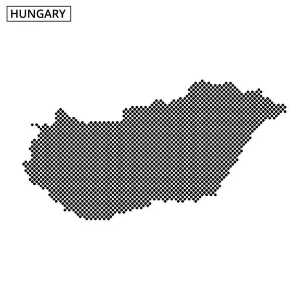 Bu grafik Macaristan 'ı şekillendirilmiş arka plandaki noktalı bir dış hatla gösteriyor, coğrafi şeklini gösteriyor..