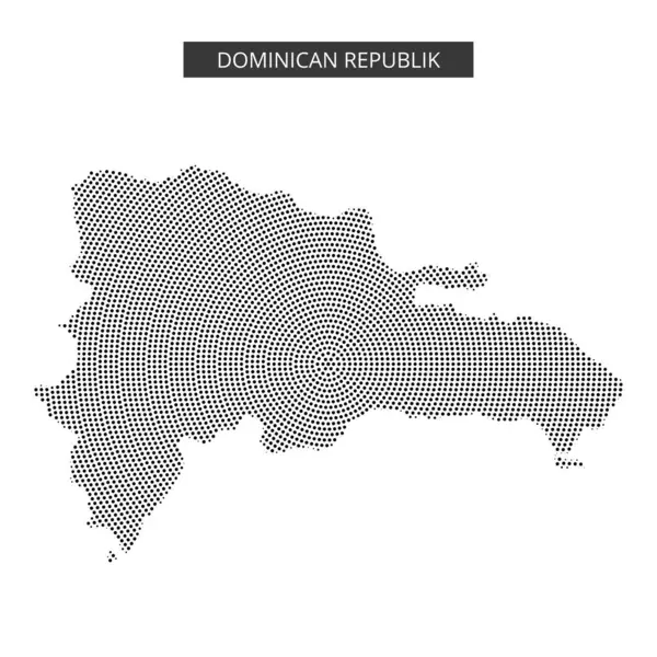 Dominik Cumhuriyeti 'nin coğrafi özelliklerini ve sınırlarını açıkça vurgulayan noktalı bir model..