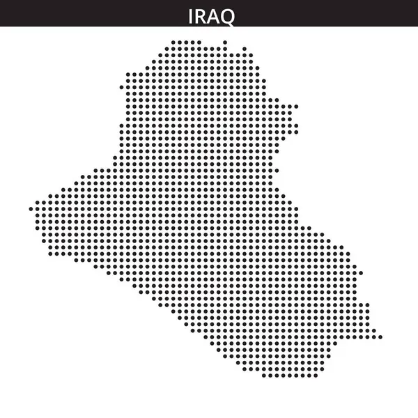 Irak 'ın ayrıntılı noktalı haritası ülkenin ana hatlarını tek renkli bir tasarım ile gösteriyor. Eserde coğrafi özellikler vurgulanıyor.