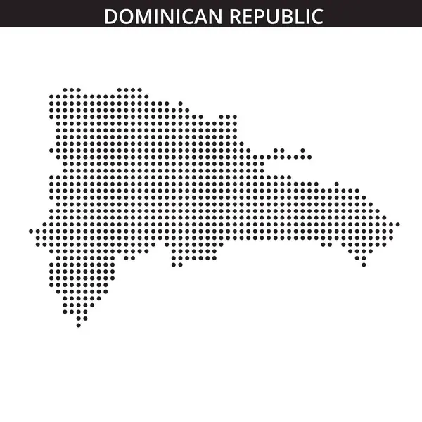 Dominik Cumhuriyeti 'nin coğrafi özelliklerini ve sınırlarını açıkça vurgulayan noktalı bir model..