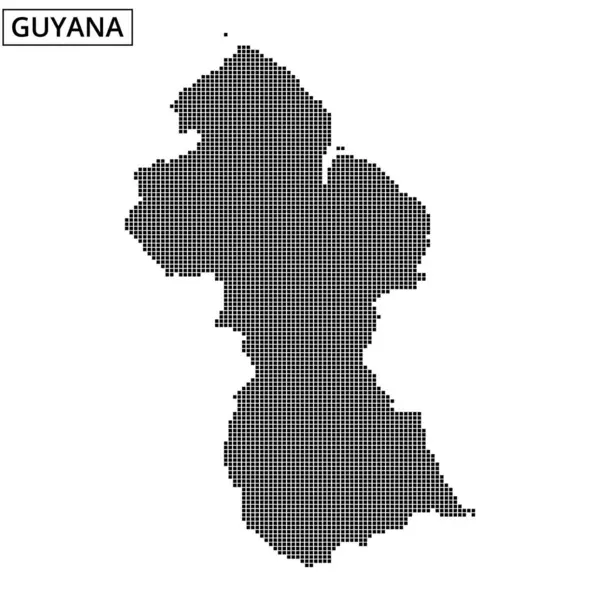 Guyana 'nın belirgin şekillerini ve coğrafi özelliklerini gösteren bir harita çizelgesi. Eğitimsel amaçlar için açık bir şekilde işaretlenmiş..