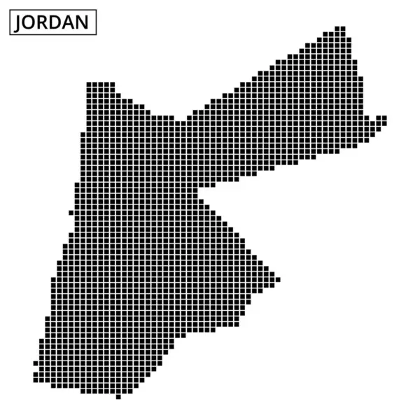 Ürdün 'ün eşsiz coğrafi düzenini gösteren, şekil ve sınırlarını gösteren belirgin noktalı harita..