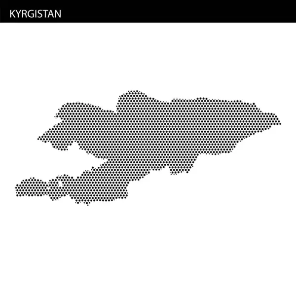Kırgızistan 'ın noktalı bir haritası, minimalist bir arkaplan, coğrafi özellikleri ve konumları gösteren bir resimdir..