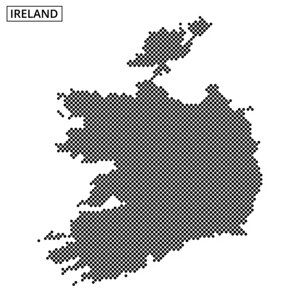 Tasarım, coğrafi odak noktasını gösteren basit bir arka plan karşısında İrlanda 'nın ana hatlarının noktalı bir temsilini içeriyor..