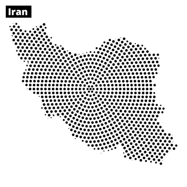 Bu görselleştirme, İran 'ın ülkenin şekil ve coğrafyasını etkin bir şekilde gösteren noktalı desenler ve kontur çizgileriyle özetlenmiştir..