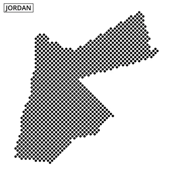 Ürdün 'ün eşsiz coğrafi düzenini gösteren, şekil ve sınırlarını gösteren belirgin noktalı harita..