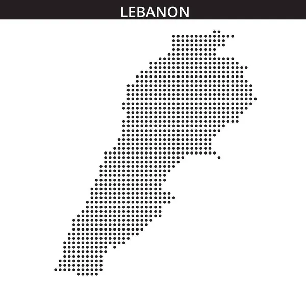 Lübnan haritasının noktalı tasviri benzersiz şeklini ve coğrafi özelliklerini gösteriyor. Tasarım ülkenin ana hatlarını belirgin bir şekilde vurguluyor.