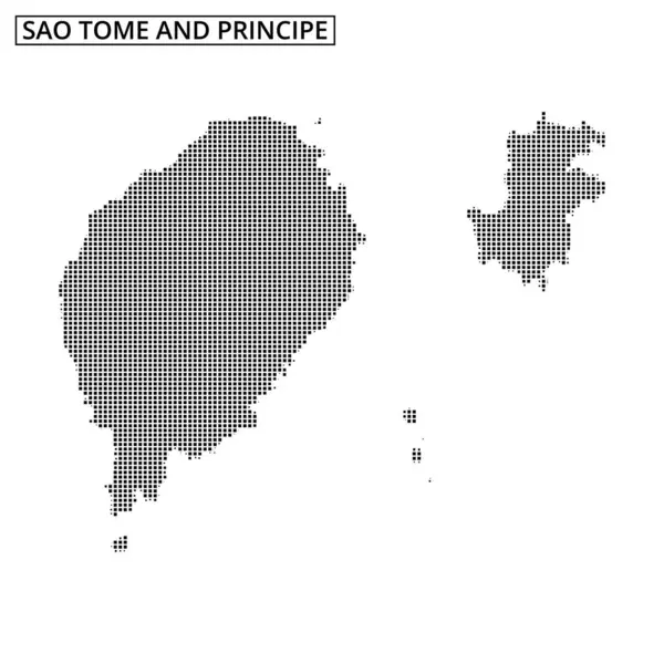 Grafik, adaların farklı şekillerini vurgulayan Sao Tome ve Principe 'nin pikselli bir taslağını gösteriyor..