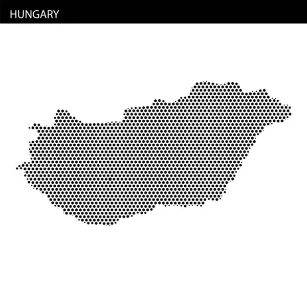 Bu grafik Macaristan 'ı şekillendirilmiş arka plandaki noktalı bir dış hatla gösteriyor, coğrafi şeklini gösteriyor..