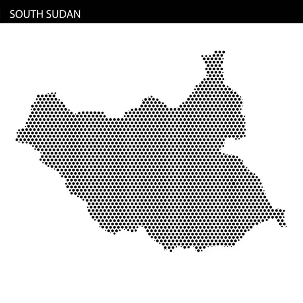 Sanat eserleri, Güney Sudan 'ın coğrafi biçimini ve özelliklerini açıkça vurgulayan noktalı bir ana hatını gösteriyor..