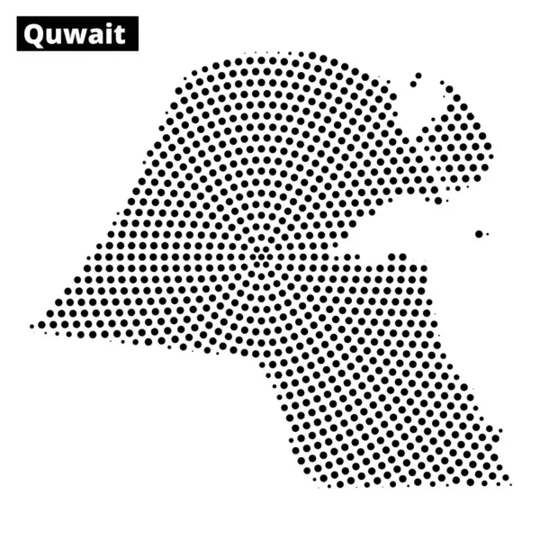 Bu yaratıcı tasarım Kuveyt 'in eşsiz şeklini ve coğrafyasını vurgulayan noktalı bir haritasını içeriyor..