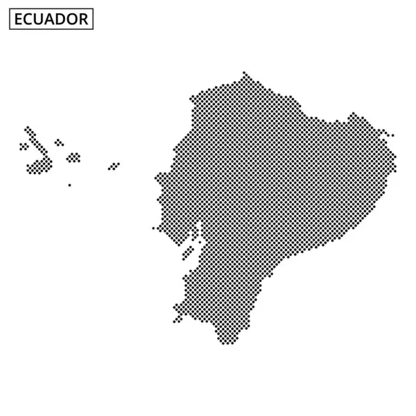 Eserde, ülkenin coğrafi ana hatlarını ve anahtar bölgelerini vurgulayan, eşsiz nokta desenli Ekvador 'un ayrıntılı bir haritası yer alıyor..