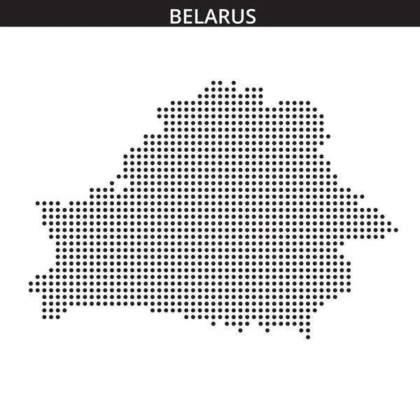 Belarus 'un coğrafi biçimini ve düzenini vurgulayan noktalı bir desen kullanarak sanatsal tasviri.