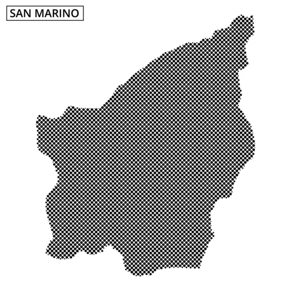 Benzersiz bir pikselleştirilmiş tasarım, San Marino 'nun dış hatlarını sergiliyor, coğrafi şeklini sanatsal bir şekilde vurguluyor..