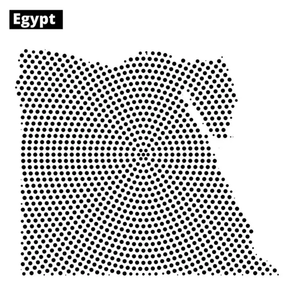Mısır 'ın bu detaylı haritasında görsel ayrım için nokta deseni kullanılarak çeşitli coğrafi özellikler ve bölgeler gösteriliyor.