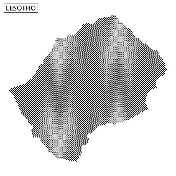 Lesotho 'nun noktalı çizgisi basit bir harita dizaynında coğrafi özellikleri gösterir.