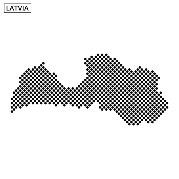 Letonya coğrafi yapısının yaratıcı bir tasviri. Benzersiz ana hatlarını ve karakterini gösteren noktalı bir desen kullanıyor.