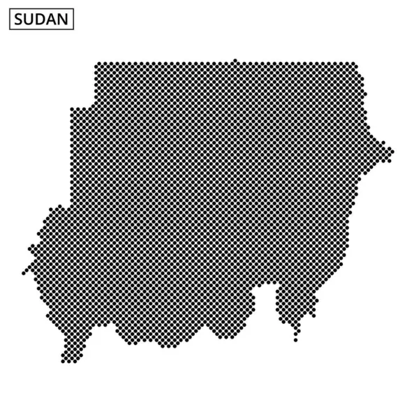 Sudan 'ın bu sanat eseri benzersiz şeklini ve sınırlarını göstermek için noktalı desenler kullanıyor.