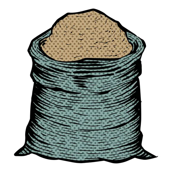 Tahıl simgesi çuvalı yarım ton renk vektör çizimi