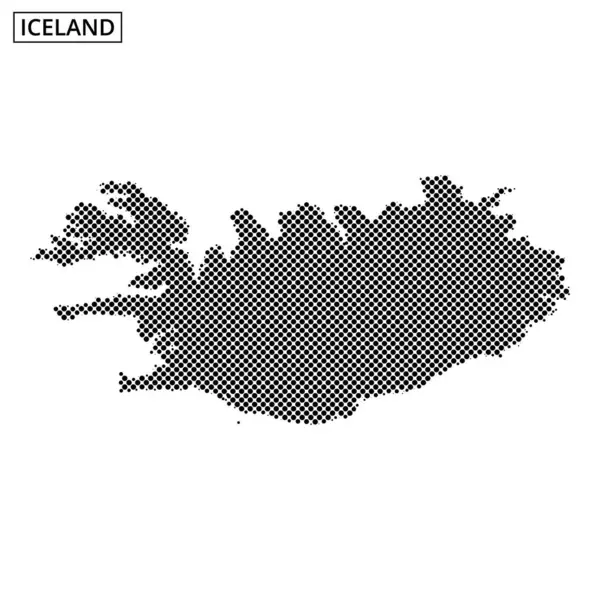 İzlanda 'nın yaratıcı noktalı temsili, coğrafi özelliklerini ve ana hatlarını vurguluyor..