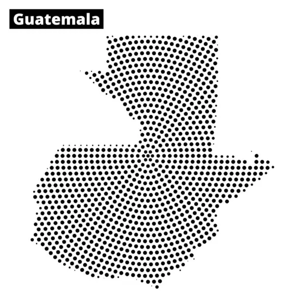 Bu grafik, sınırlarını ve coğrafi hatlarını vurgulayan eşsiz noktalı bir desen ile resmedilen Guatemala 'nın şeklini vurgular..
