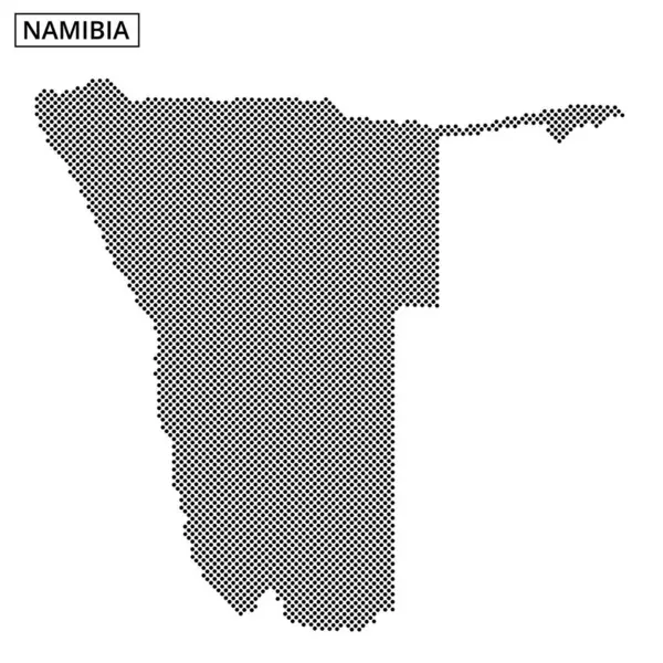 Namibya 'nın sanatsal tasviri, ülkenin şekil ve coğrafi özelliklerini özetlemek için bir nokta deseni kullanıyor..