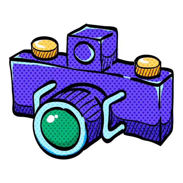 Panorama kamera yarım ton simgesi elle çizilmiş renk vektörü çizimi