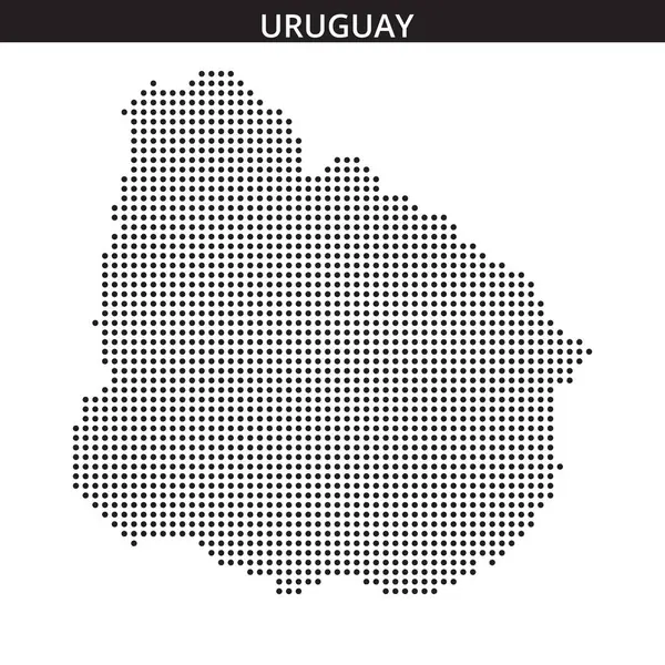 Uruguay 'ın harita hatlarının sanatsal bir temsili, karmaşık nokta desenleri ve dokularıyla coğrafi özellikleri vurguluyor..