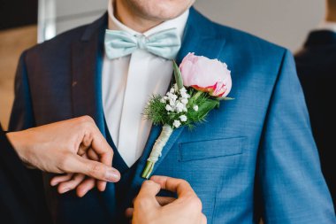 Gelin buketi nikahı damat. Yüksek kalite fotoğraf