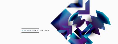 Dinamik bileşim, parlak geometrik şekiller soyut arkaplan. Duvar kağıdı, afiş, arkaplan veya iniş için moda tekno iş şablonu