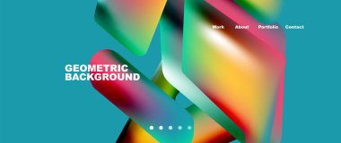 Colorful geometric background landing page. Vector illustration for wallpaper, banner, background, leaflet, catalog, cover, flyer